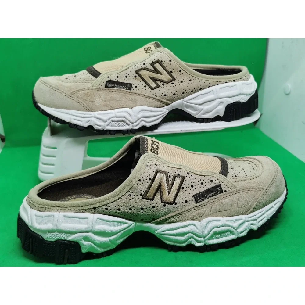 New Balance 801 Slip On All Terrain Beige Suede Leather Shoes Size 6.5 D W801FC